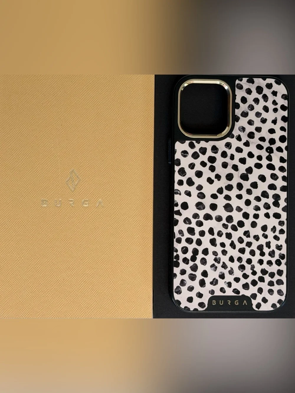 Burga Elite Cream & Black Dalmatian Print iPhone 12 pro Case